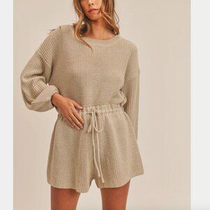MABLE Johanna sweater romper in Taupe